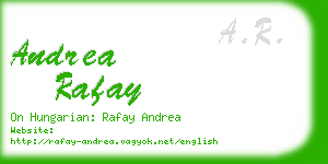 andrea rafay business card